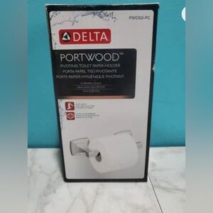 Delta Portwood Chrome Pivoting Bathroom Toilet Paper Holder in Chrome PWD50-PC
